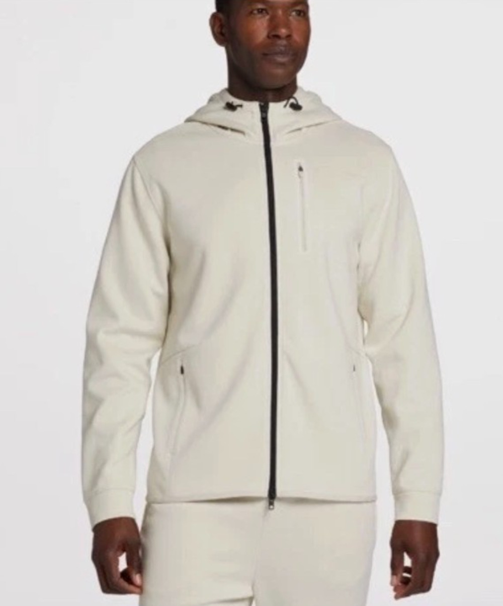 VRST Pinnacle Fleece Full Zip Hoodie Men’s Small Light Sand Moisture Wicking $84